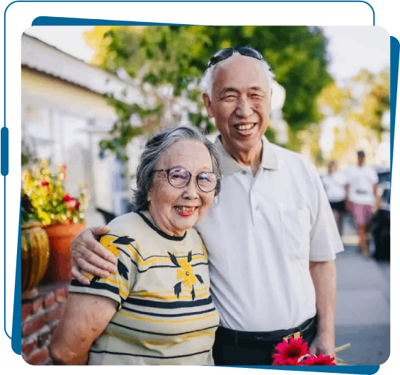 A man and woman standing next to each other.